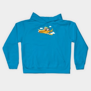 Little pilot and dog on a plane in the Sky Kids Hoodie